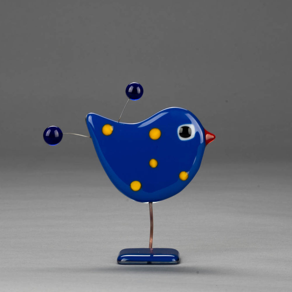 Glassfire Fused Glass Bird Blue | Made In Washington |  Locally Made Glass  Gifts
