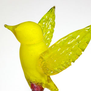 
            
                Load image into Gallery viewer, Jesse Kelly Blown Glass Yellow Hummingbird | Made In Washington | Locally made Garden Art 
            
        