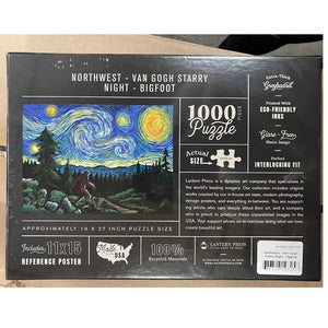 Lantern Press Jigsaw Puzzle Bigfoot in a Starry Night | Made In Washington | Jigsaw Puzzle Lovers