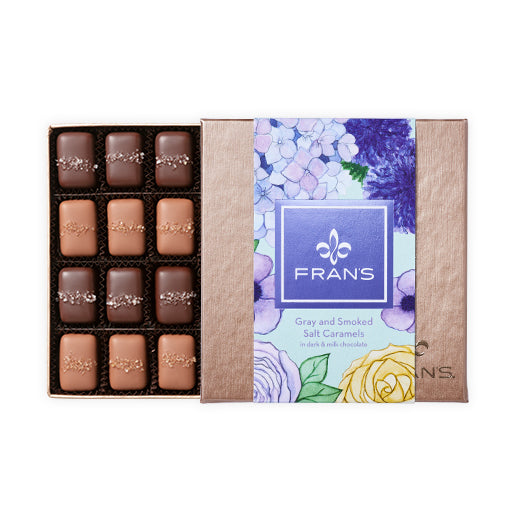 Fran's Chocolate Gray & Smoked Caramels Spring Box | Made In Washington