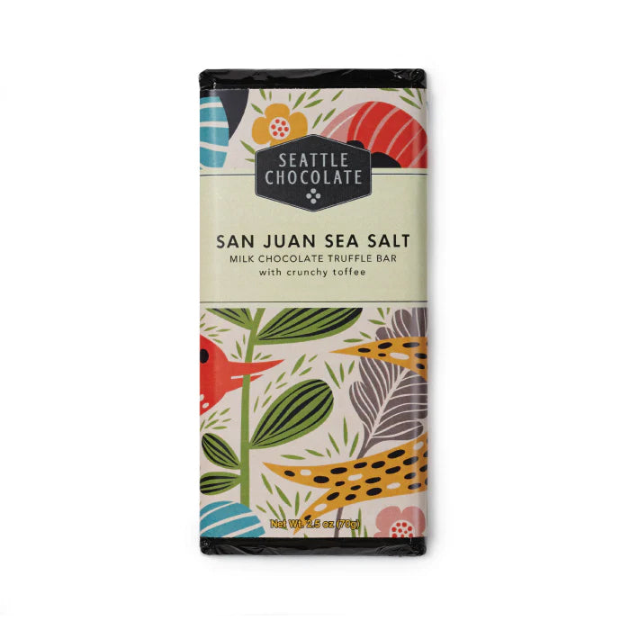 Seattle Chocolate San Juan Sea Salt Truffle Bar | Made In Washington | Local Chocolate Bars