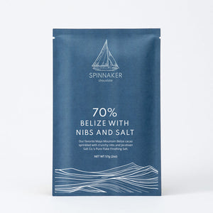 
            
                Load image into Gallery viewer, Spinnaker Chocolate Bar 70% Belize Nibs and Salt | Made In Washington | Local Chocolate Bars
            
        