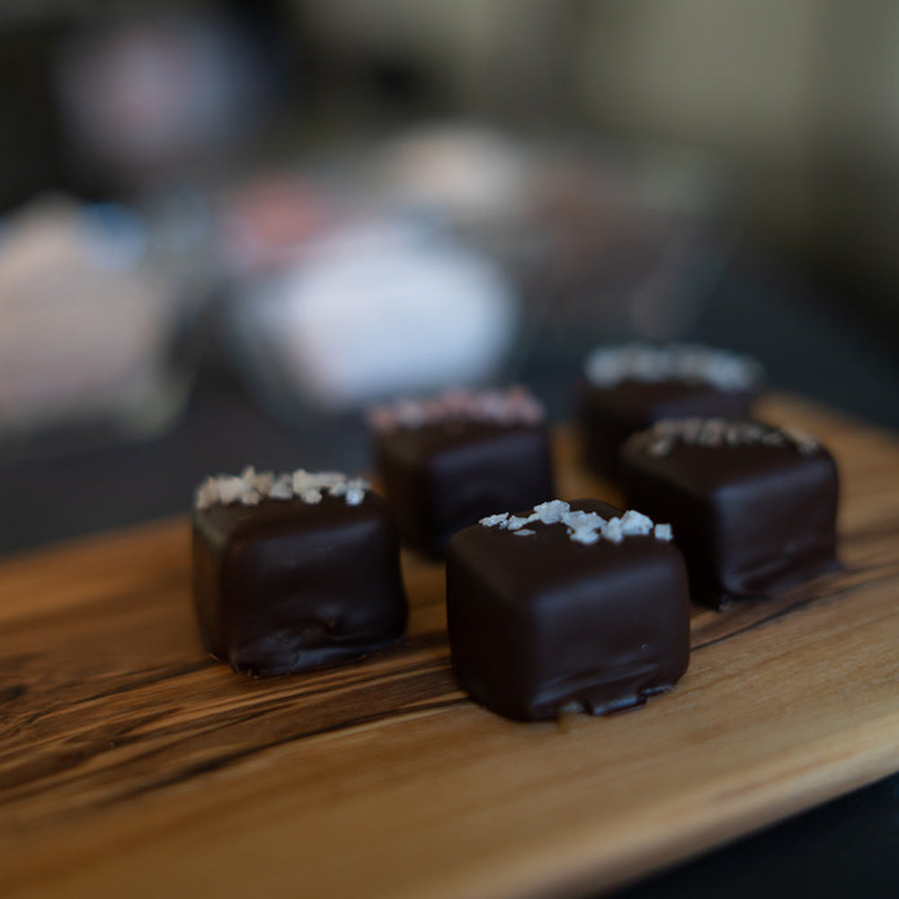 Whimsy Chocolate Dark Salted Caramel | Made In Washington | Locally Made Chocolate From Battle Ground, Washington