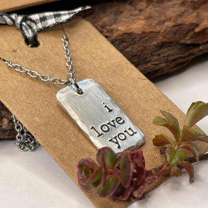 Cate Florey "i love you" Pendant Necklace | Made In Washington | Mother's Day Jewelry Gifts