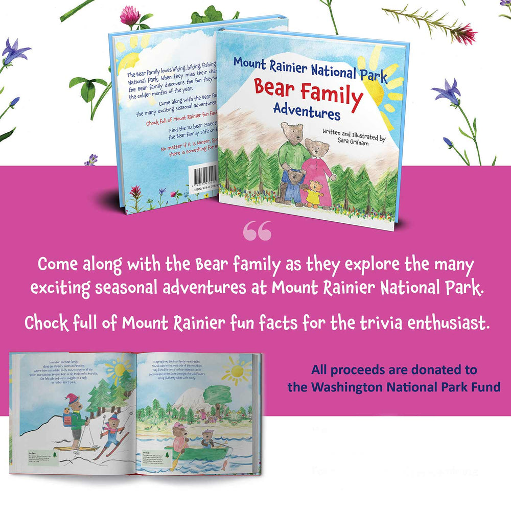 Sara Graham | Mount Rainier National Park Bear Family Adventures | Made In Washington | Kids Book