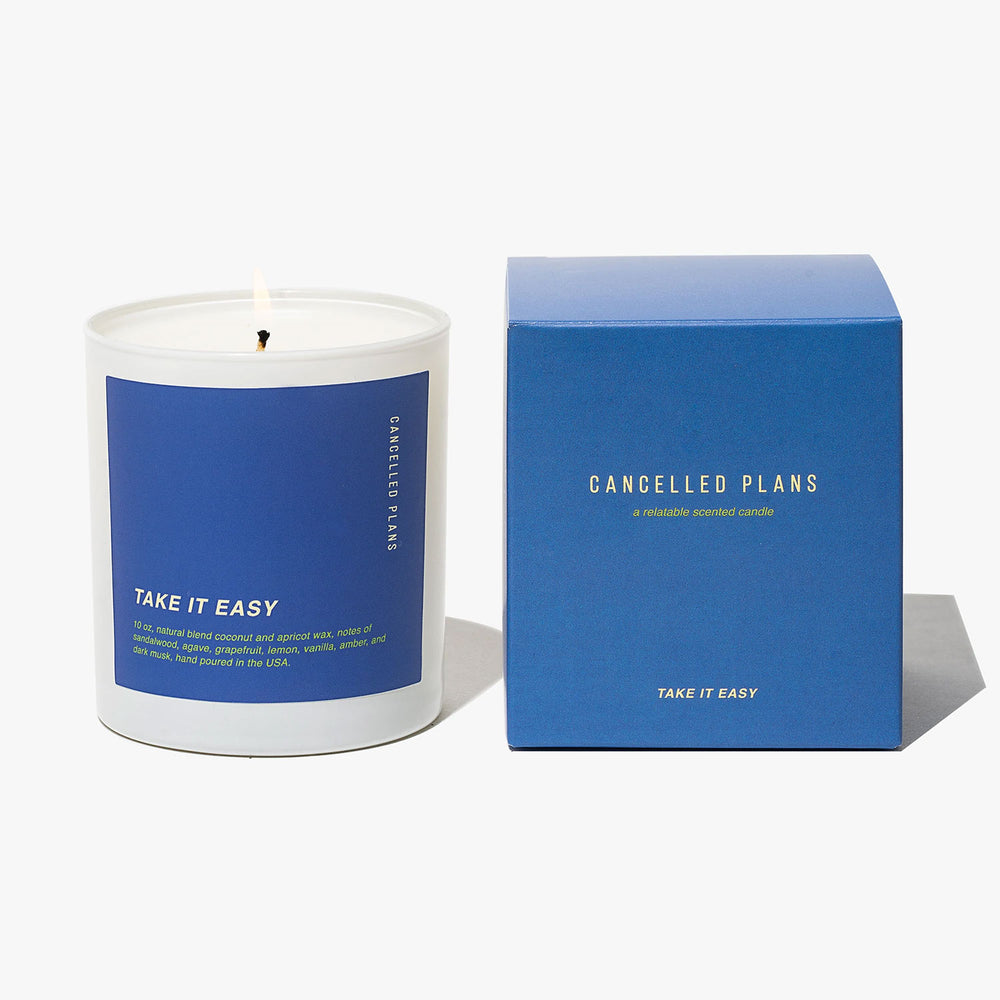 Cancelled Plans Take It Easy Candle | Made In Washington | Handmade Candles