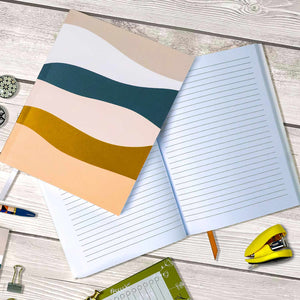 Sound & Circle Perfect Bound Lined Notebook | Made In Washington | Mustard Waves Journal | Handmade Gifts From Tacoma