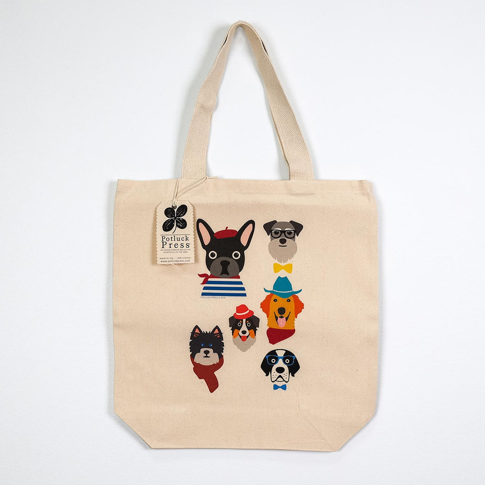
            
                Load image into Gallery viewer, Potluck Press Canvas Tote | Made In Washington | Dog Characters Canvas Bag | Shopping Bag
            
        