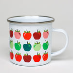 Potluck Press Multicolor Apples Enameled Mug | Made In Washington | Local Mug Gifts From Seattle