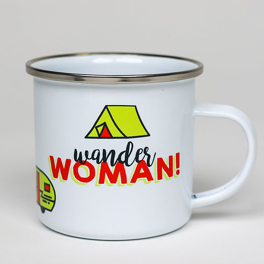 Potluck Press Wonder Woman Enameled Mug | Made In Washington | Coffee Mug