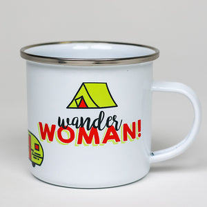 
            
                Load image into Gallery viewer, Potluck Press Wonder Woman Enameled Mug | Made In Washington | Coffee Mug
            
        