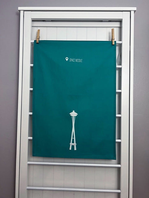 Buzzy Space Needle Teal Towel