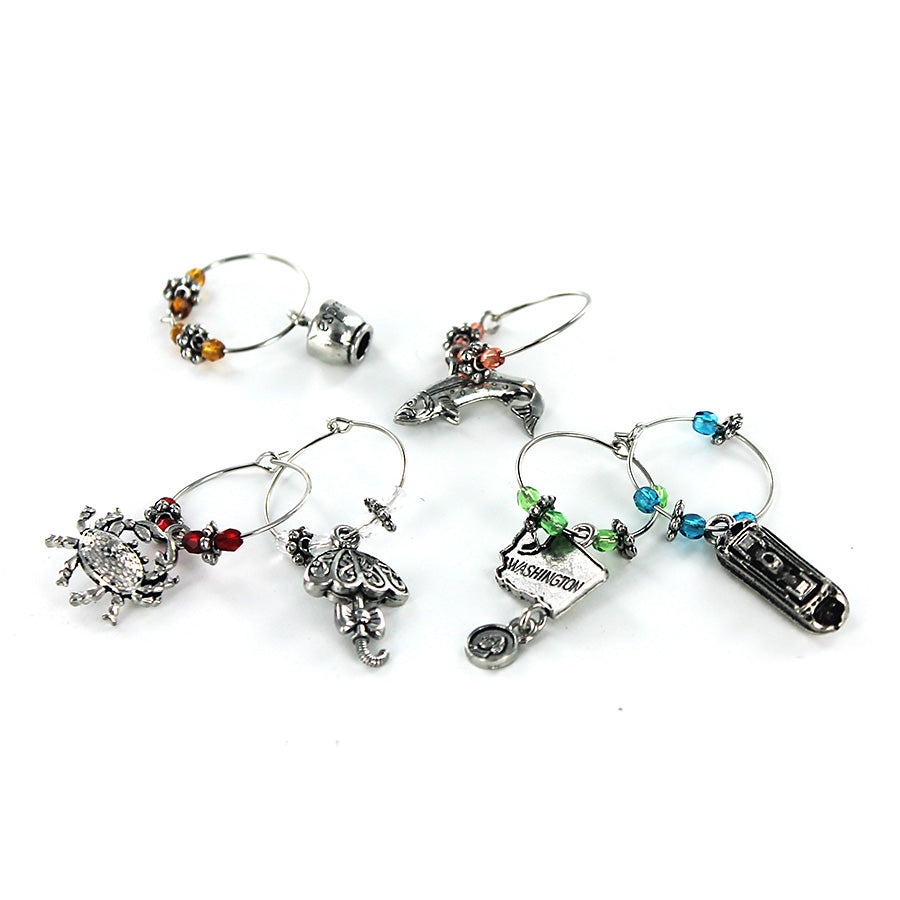 Wine Goblet Charms | Made In Washington Gifts | Burning At Both Ends