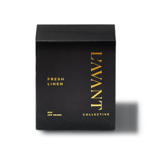 L'AVANT Luxury Candle Black Glass Jar | Made In Washington | 40 hour Fresh Linen Candle