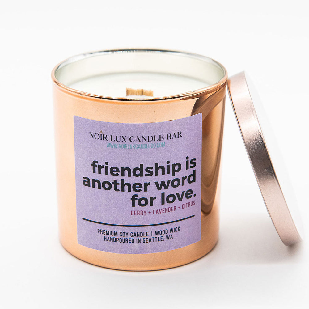 
            
                Load image into Gallery viewer, Valentine&amp;#39;s Day Gifts | Noir Lux Candles Friendship Another Word For Love | Made In Washington
            
        