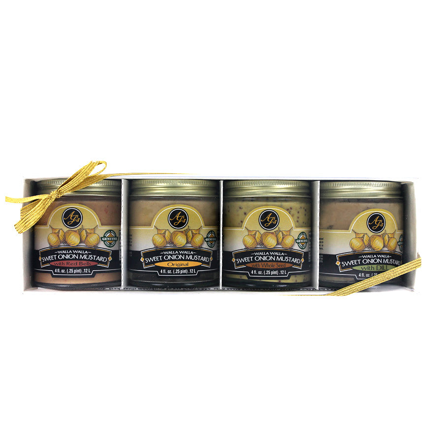 Made In Washington Food Gifts | Walla Walla Mustard Sampler, 4 Jars