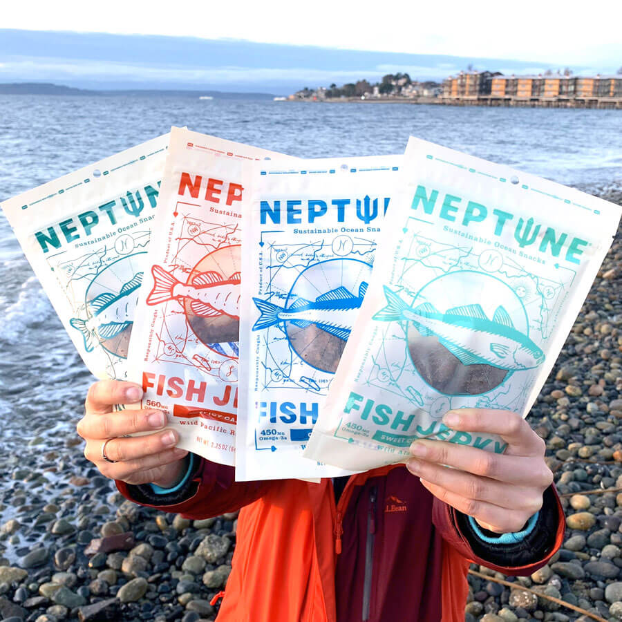 
            
                Load image into Gallery viewer, Neptune Sea Salt &amp;amp; Juniper Fish Jerky | Made In Washington Food Gifts
            
        