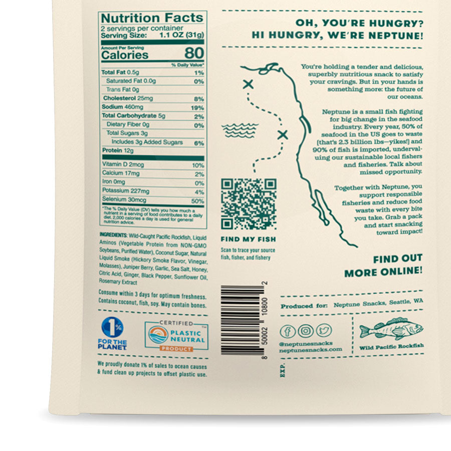 Neptune Sea Salt & Juniper Fish Jerky | Made In Washington Food Gifts