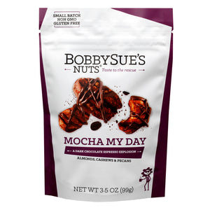 
            
                Load image into Gallery viewer, BobbySue&amp;#39;s Nuts Mocha My Day Bag | Made In Washington | Chocolate Nuts
            
        