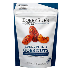
            
                Load image into Gallery viewer, BobbySue&amp;#39;s Nuts Everything Goes Nuts Bag | Made In Washington | Spiced Nuts
            
        
