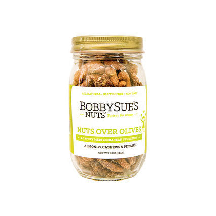 
            
                Load image into Gallery viewer, BobbySue&amp;#39;s Nuts Nuts Over Olives Jar | Made In Washington | Olives &amp;amp; Nuts
            
        