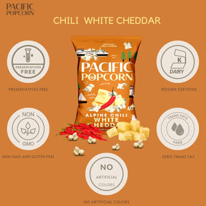 
            
                Load image into Gallery viewer, Jaspen&amp;#39;s Pacific Popcorn Alpine Chili White Cheddar | Made In Washington | Local Binge Watching Popcorn
            
        