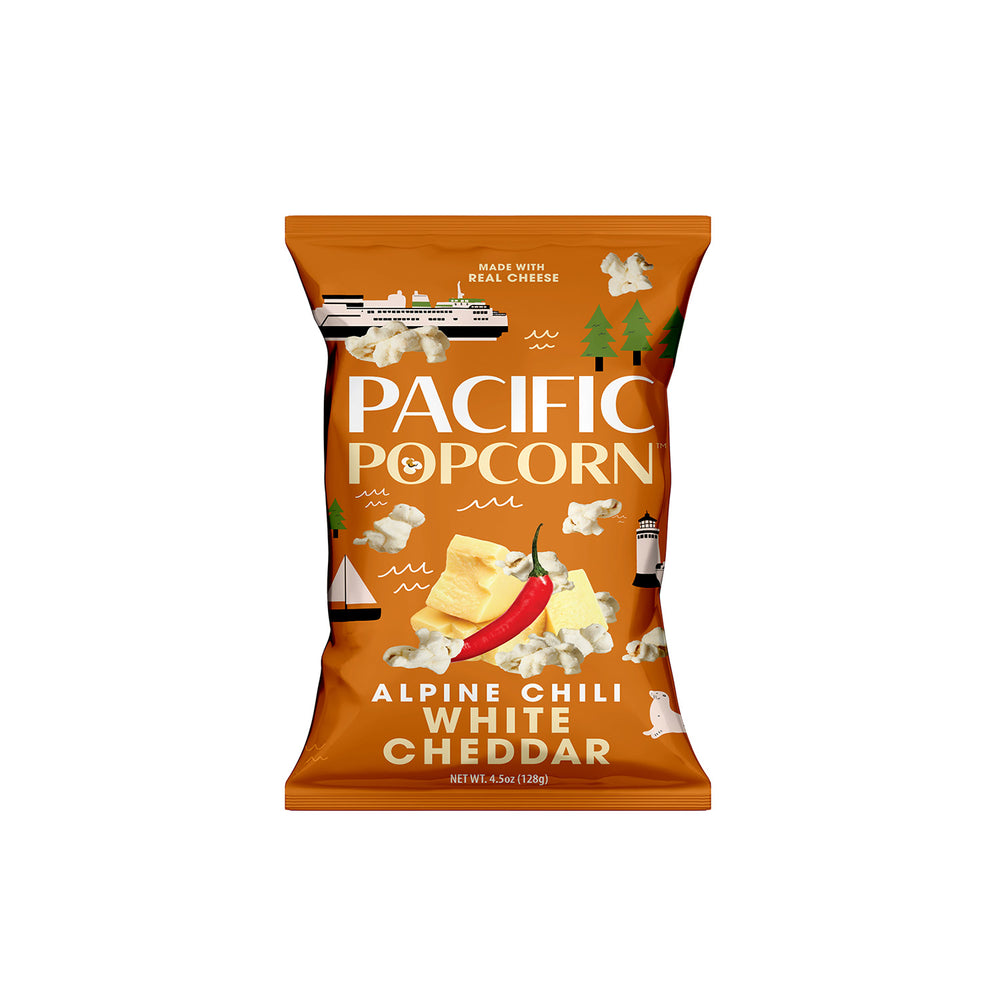 
            
                Load image into Gallery viewer, Jaspen&amp;#39;s Pacific Popcorn Alpine Chili White Cheddar | Made In Washington | Snacks for Binge Watching
            
        