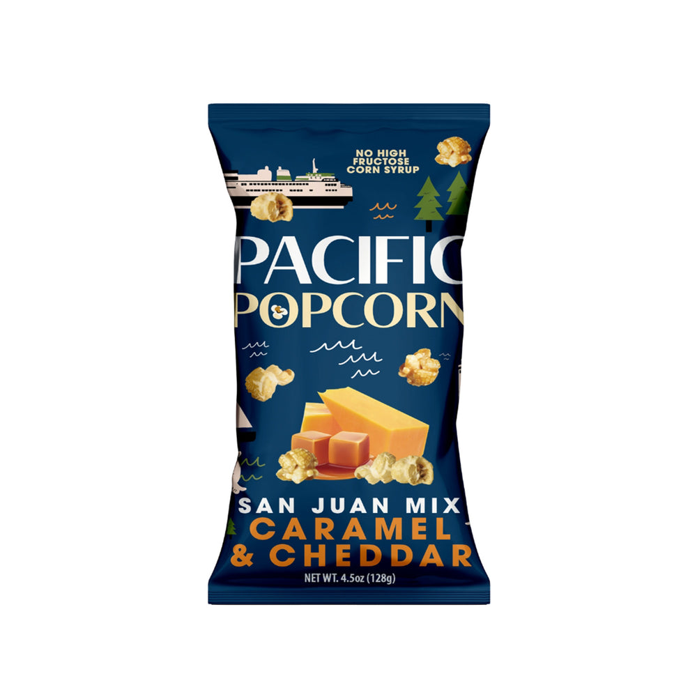 Made By Jaspen's | Pacific Popcorn San Juan Mix Caramel & Cheddar | Made In Washington | Snacks