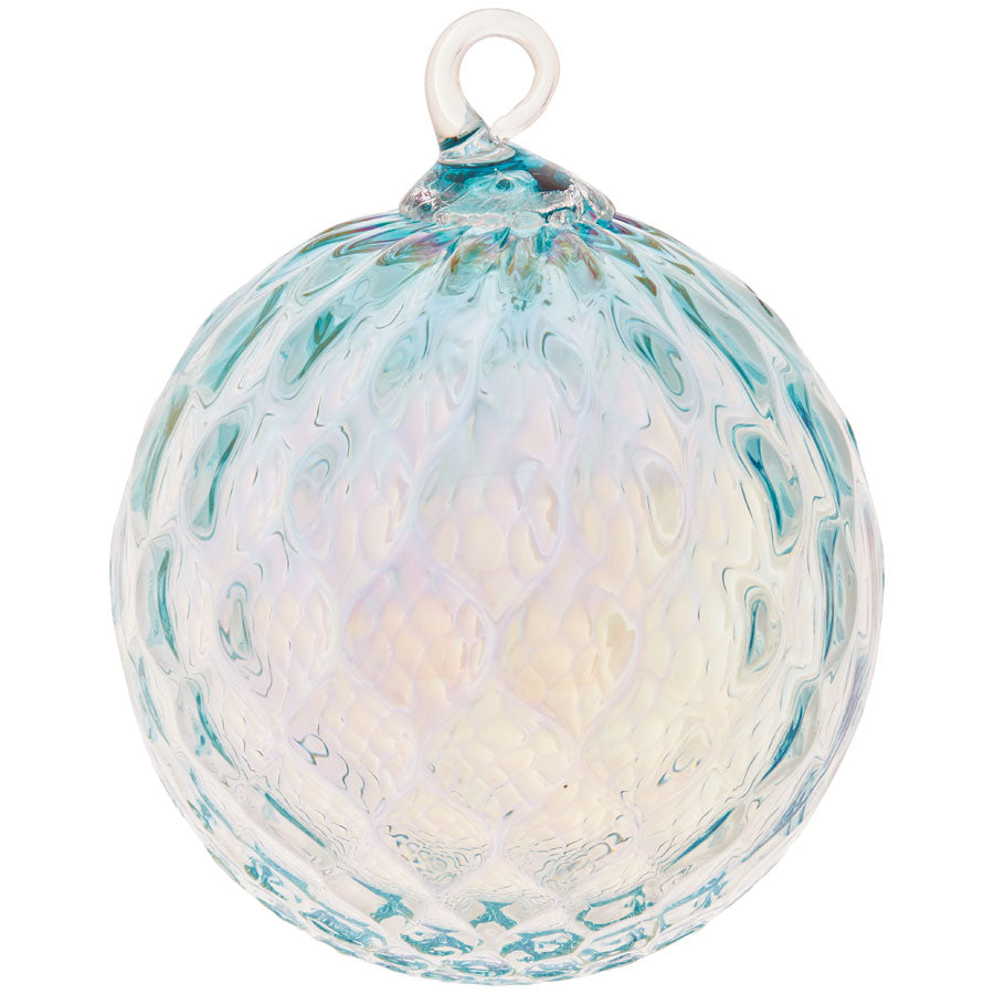 Hand Blown Glass Aquamarine Birthstone Ornament | Made In Washington | March Birthday