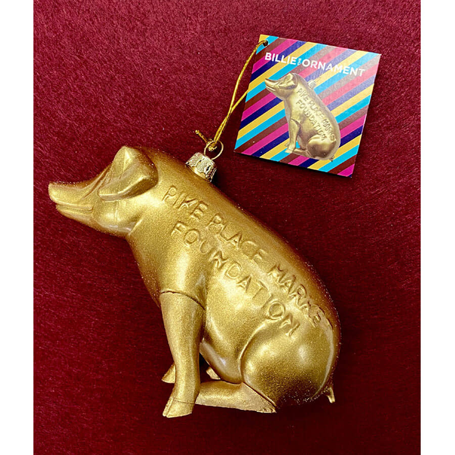 Billie The Ornament Pike Place Market Mascot #2 | Made In Washington | Pig Ornament