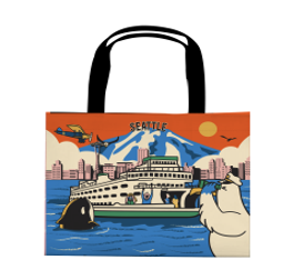 Chalo Seattle Ferry Skyline Wide Bag | Made In Washington | Tote Bags