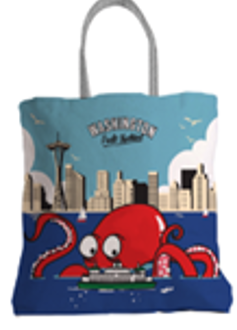Chalo Seattle Octopus Skyline City Tote | Made In Washington | Bags